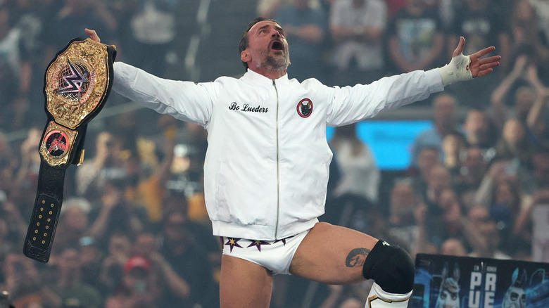 CM Punk is introduced before the World Heavyweight Championship at WrestleMania 42