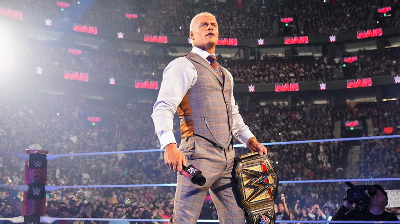 Cody Rhodes looks out into the sea of fans