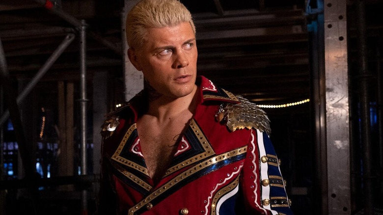 Cody Rhodes is pictured backstage ahead of his debut at WrestleMania.