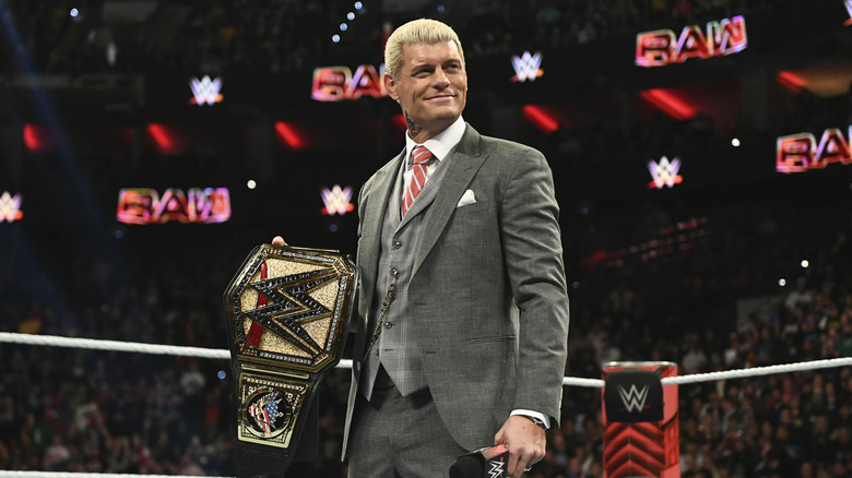 Cody Rhodes with the title