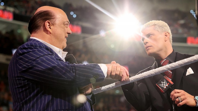 Paul Heyman and Cody Rhodes shake hands