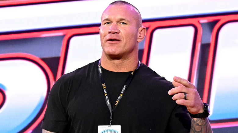 Randy Orton wearing a black t-shirt