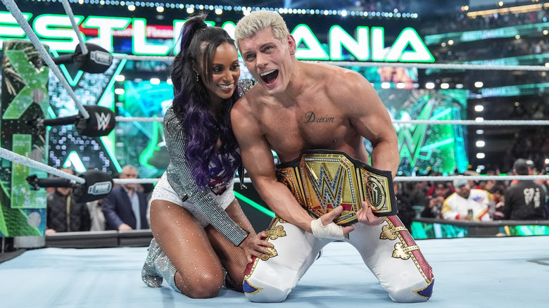 Cody and Brandi Rhodes at WWE WrestleMania 40