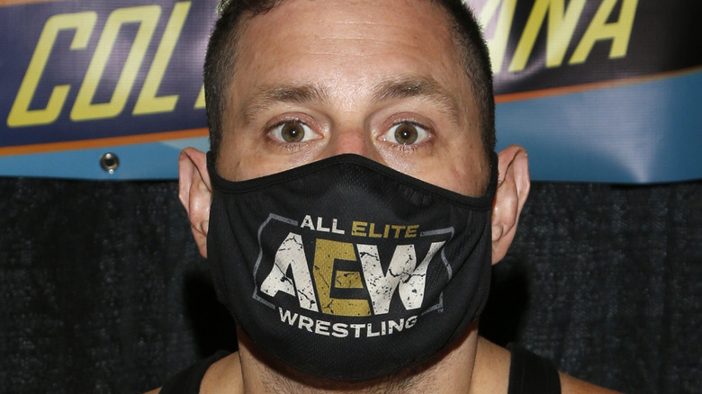 AEW's Colt Cabana in a mask