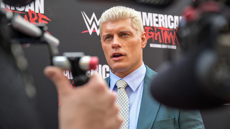 Cody Rhodes being interviewed