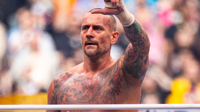 CM Punk during his last AEW match