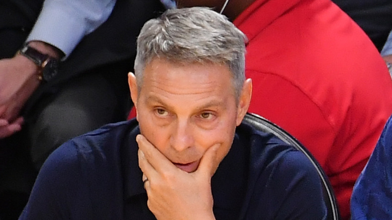 Ari Emanuel front row at a basketball game