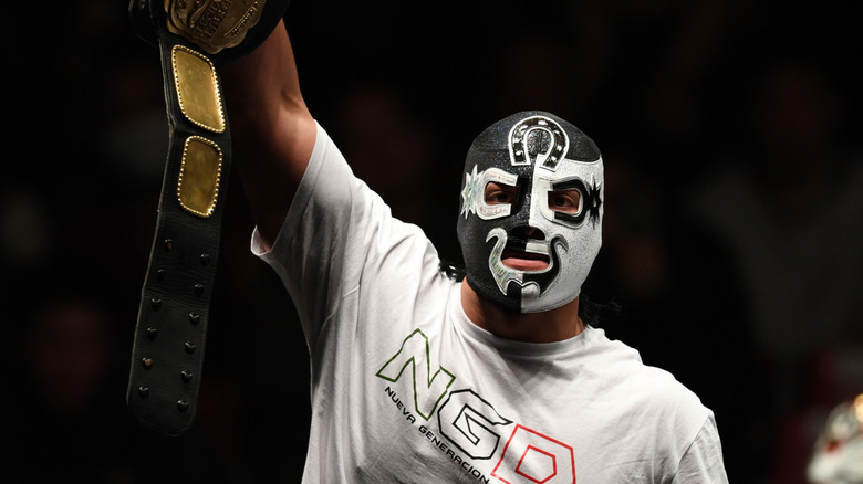 Cuatrero looks on during the New Japan Pro-Wrestling 'CMLL Fantastica Mania' at Korakuen Hall on January 19, 2020 in Tokyo, Japan.