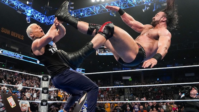 Drew McIntyre hits a Claymore on Cody Rhodes on "WWE SmackDown"