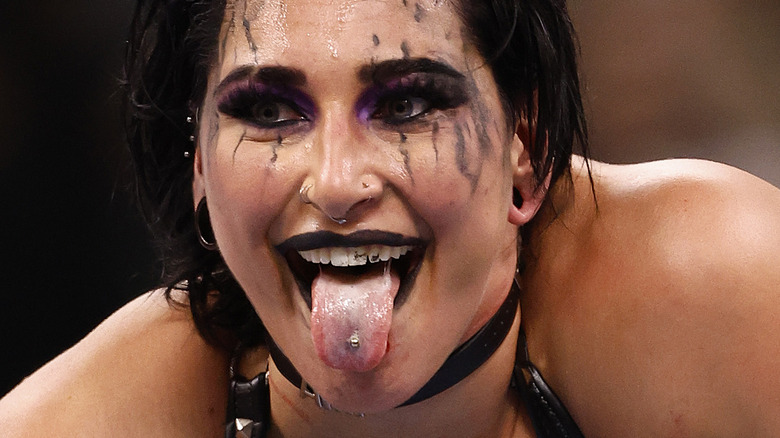 Rhea Ripley celebrating