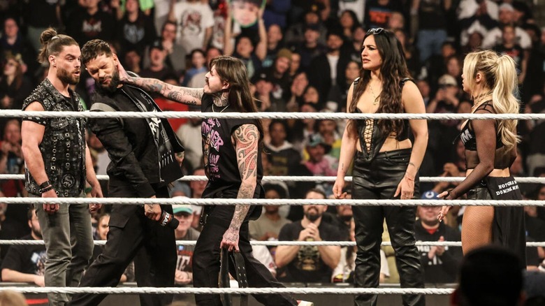 The Judgment Day attacking Finn Balor on WWE Raw