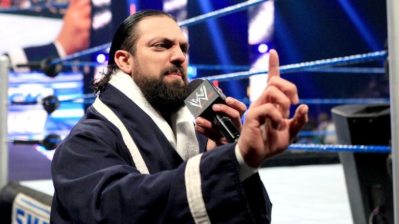 Damien Sandow during a promo segment on 
