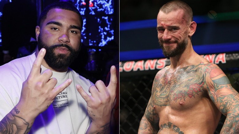 [Left] Gable Steveson and [Right] CM Punk in the Octagon
