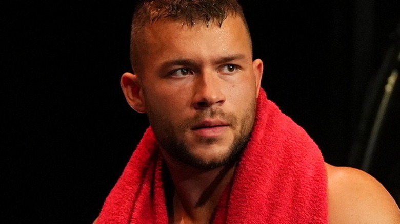 Daniel Garcia with red towel
