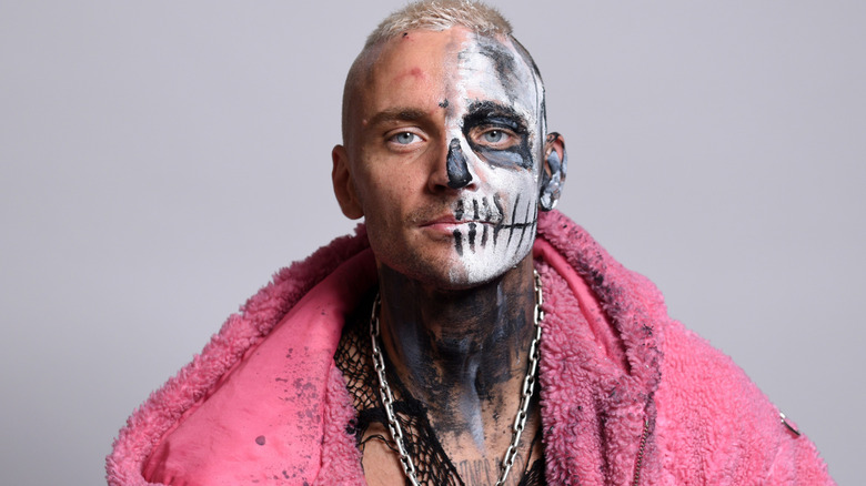 Darby Allin wearing black and white face paint