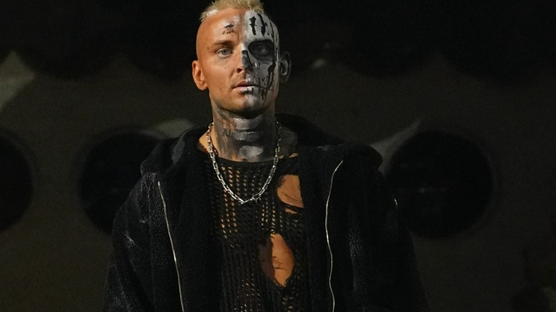 Darby Allin staring at Jon Moxley during a segment on "AEW Collision," July 2025.