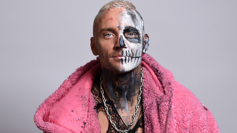 Darby Allin wearing black and white face paint