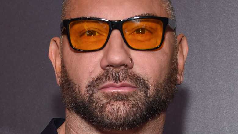 Dave Bautista poses on red carpet