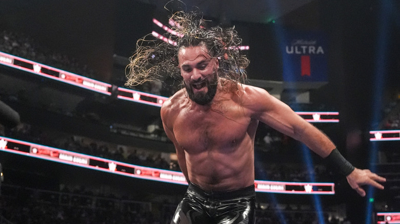 Seth Rollins wrestling at WWE Saturday Night's Main Event