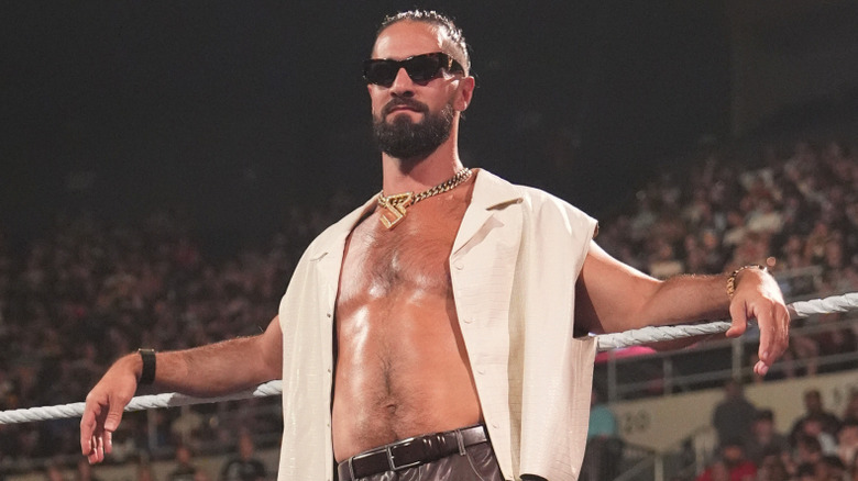 Seth Rollins looking like a bird with sunglasses