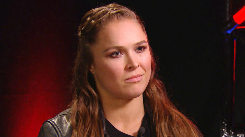 Ronda Rousey during an interview in WWE