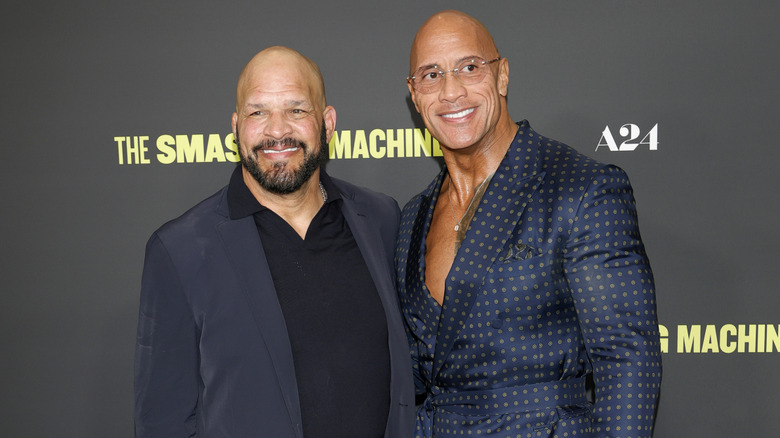 Mark Kerr and The Rock on  the red carpet