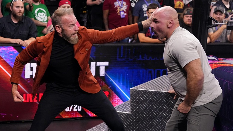 Christian Cage fighting Dax Harwood on "AEW Dynamite"