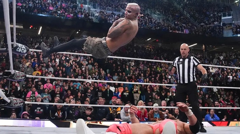 Darby Allin and MJF at AEW Double or Nothing 2026