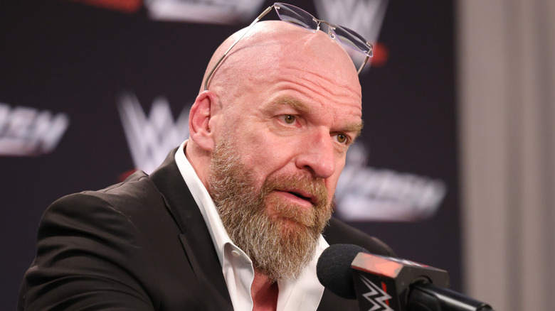 Triple H with his sunglasses atop his head
