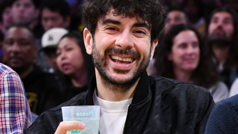 Tony Khan attends a basketball game between the Los Angeles Lakers and the San Antonio Spurs at Crypto.com Arena on March 17, 2025 in Los Angeles, California.