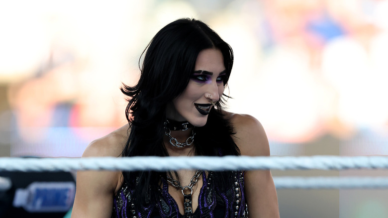 Rhea Ripley stares menacingly