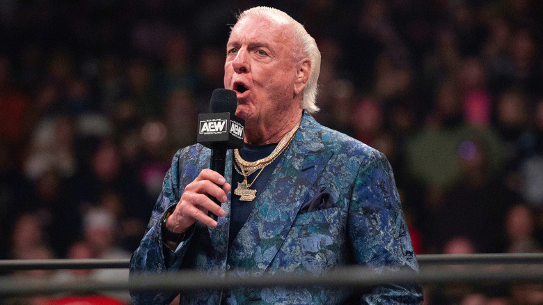 Ric Flair with a mic
