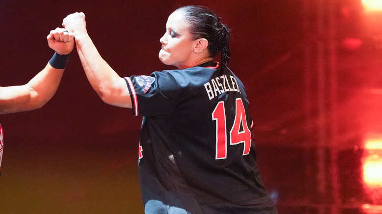 Shayna Baszler forearm bumps Zoey Stark