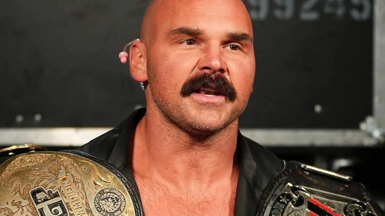 Dax Harwood talking backstage holding the IWGP and ROH Tag Titles on AEW Rampage