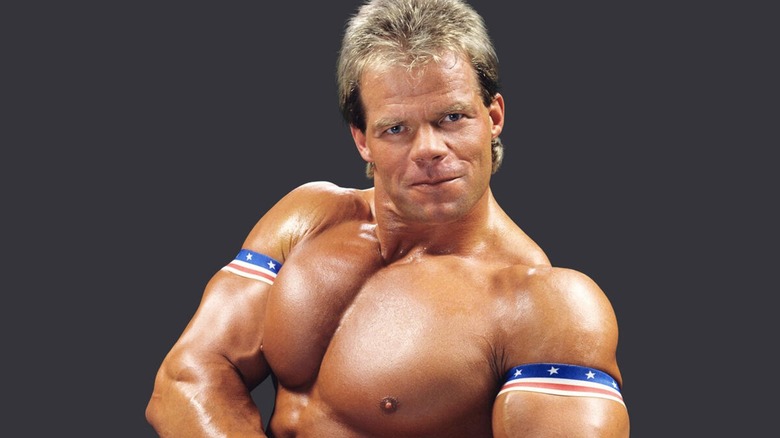 Lex Luger posing for a photoshoot with WWE.