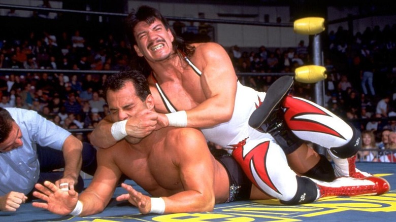 Eddie Guerrero locking Dean Malenko into a submission during one of their clashes in WCW.