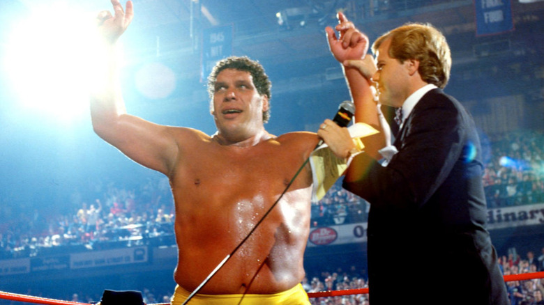 Andre The Giant being interviewed