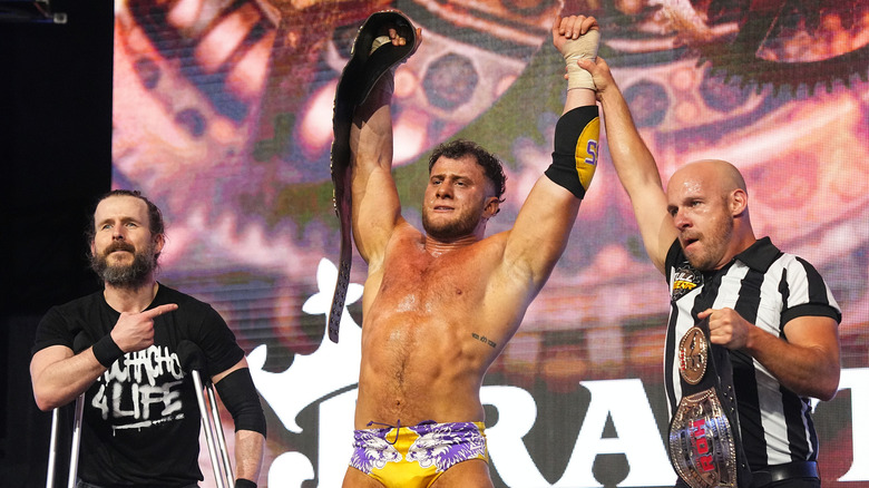 MJF after retaining the AEW World Championship at AEW Full Gear 2023