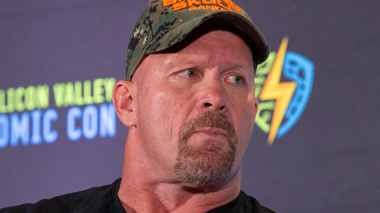 "Stone Cold" Steve Austin looking stern