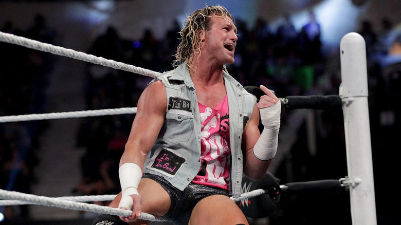 Dolph Ziggler pointing at himself