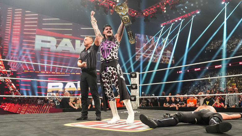 Dominik Mysterio with the Intercontinental Championship