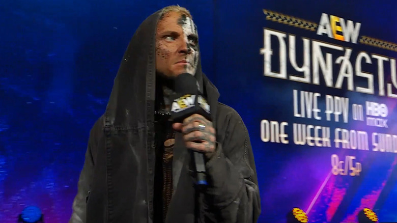 Darby Allin on the entrance ramp