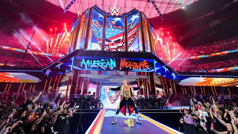 Cody Rhodes makes his grand entrance at WrestleMania 41 ahead of his Undisputed WWE Championship match against John Cena.
