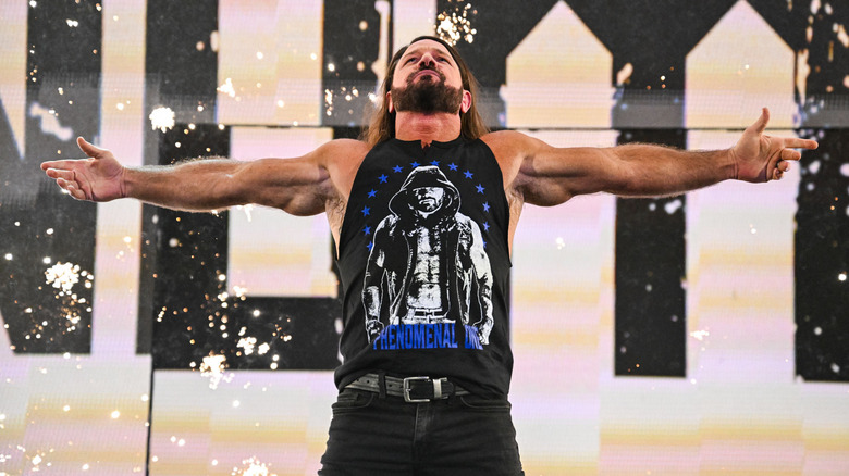 AJ Styles during his entrance on WWE Raw