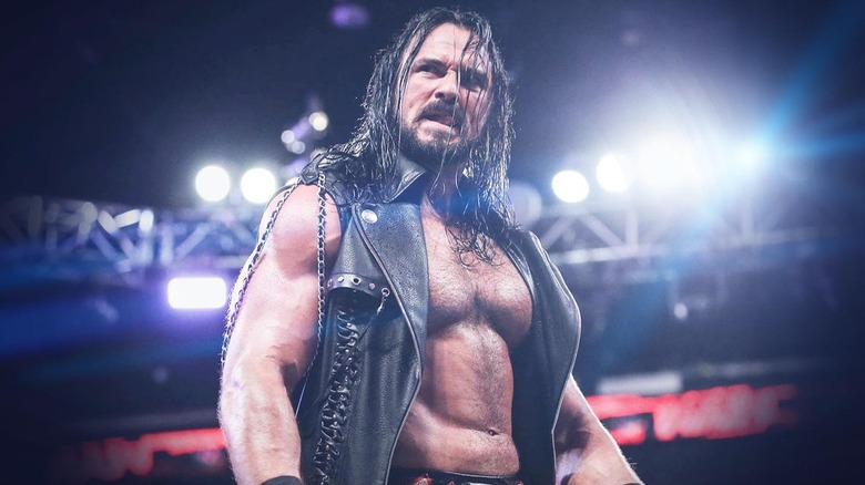 Drew McIntyre looking angry in the ring 