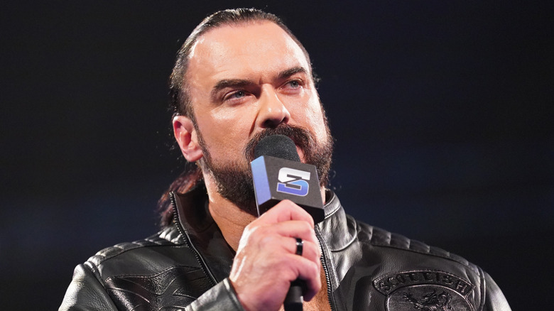 Drew McIntyre addresses the WWE Universe during SmackDown at TD Garden on August 15, 2025 in Boston, United States.