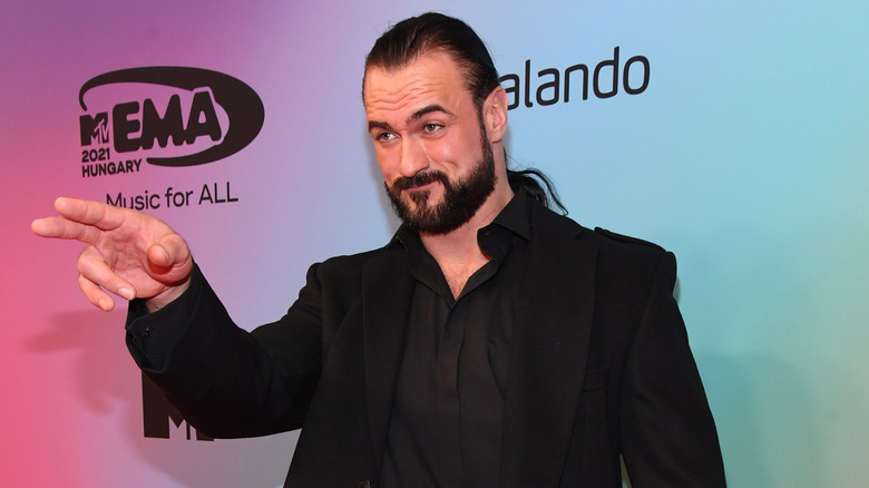 Drew McIntyre Gestures At A Red Carpet Event