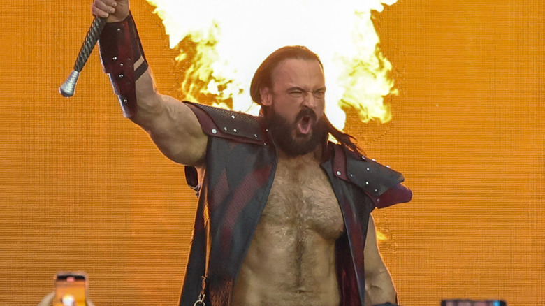 Drew McIntyre is introduced before his unsanctioned match against Jacob Fatu during WrestleMania 42 at Allegiant Stadium on April 18, 2026 in Las Vegas, Nevada.