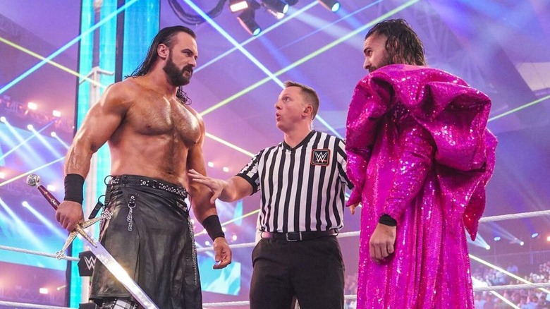 Drew McIntyre and Seth Rollins in the ring