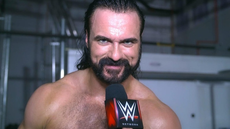 Drew McIntyre being interviewed backstage